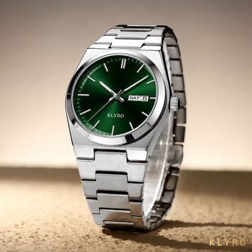 KLYRO Midnight Verde™ — Reloj de Acero Negro con Esfera Verde